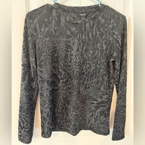 Simply Vera Wang Black Textured Long Sleeve Top Size XS